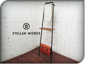 ■展示品■未使用品■STELLAR WORKS/高級/Valet/Yabu Pushelberg/ウォールナット材/スチール/100％牛革ベージュ/シェルフ/198000円/ft8598m