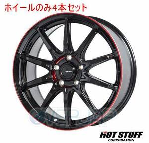 4本セット HOT STUFF G.SPEED P-05R ブラック&レッドクリア (BK/RED) 16インチ 6.5J 100/5 48 プリウスPHV ZVW35