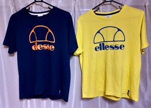 【送料込み】★ellesse(エレッセ)Tシャツ★２枚セット!! ビーチテニス大会限定 サイズXL テニス 軽さ＆速乾性◎【使用感・難あり】 