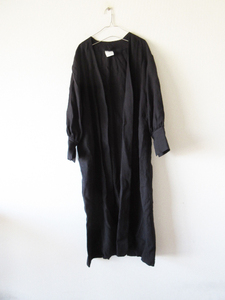 美品 2021 avec deuxclefs×LINEN＆DECOR / リネン＆デコール Mila Linen Coat F BLACK * ミラノ リネン コート 菊川博子氏