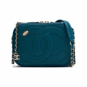 CHANEL シャネル マトラッセ ココマーク ラウンドファスナー チェーンショルダー ラムスキン エメラルドグリーン（ゴールド金具）