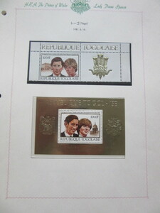 トーゴ共和国発行　チャールズ皇太子ご成婚記念　単片切手上2枚と小型シート