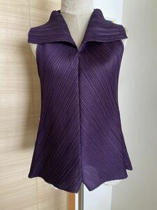 ISSEY MIYAKE PLEATSPLEASE イッセイミヤケプリーツプリーズ　パープルカットソー size3美品