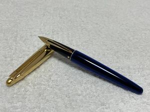 【52-41】1円〜 【美品】WATERMAN ウォーターマン エドソン サファイアブルー 万年筆 ペン先 18K 750 M 現状品 同梱不可