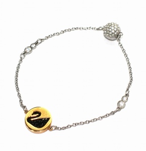 スワロフスキー SWAROVSKI remix strand swan bracelet 5391836 ブレスレット ロゴ ラインストーン チェーン シルバーカラー