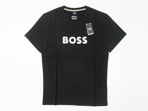 新品正規品 HUGO BOSS ヒューゴ ボス メンズ 半袖 オーガニック コットン コントラストロゴ Tシャツ 大谷翔平 ブラック M