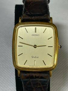 12231★SEIKO Dolce セイコー ドルチェ 18KT 5E30-5A50 メンズ クオーツ 時計 名前等刻印あり