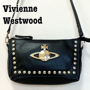 Vivienne Westwoo ヴィヴィアン ウエストウッド オーヴ ショルダーバッグ メタルロゴ オーブ スタッズ 2way 斜め掛け 肩掛け コンパクト