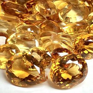 ［天然シトリンおまとめ 300ct］M ルース 裸石 宝石 ジュエリー jewelry citrine 黄水晶 クォーツ DD5 