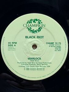 【 Todd Terryプロデュース！！】Black Riot - Warlock / A Day In The Life ,Champion - CHAMP 12-75 ,12, 45 RPM ,Stereo ,UK 1990