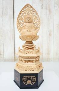 伝統工芸　仏教美術　仏教 ＊未使用保管品　釈迦如来坐像　仏像　佛像　仏陀　釈迦牟尼仏　釈迦牟尼世尊　 ＊天然木　白木　精密彫　白毫　
