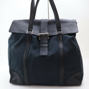 2307-126 プラダ トートバッグ PRADA ナイロン×レザー製 ネイビー×ブラック