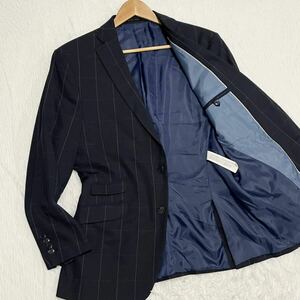 未使用級/XXL◎ ザラ ZARA【春夏大活躍】テーラードジャケット ウィンドウペンチェック 優雅な質感 ネイビー ブレザー ストレッチ◎ 3906