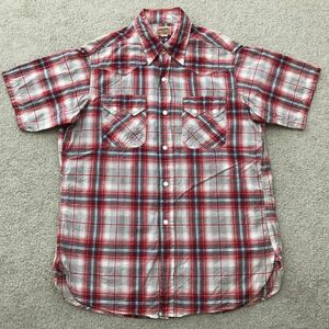 美品 DUBBLEWORKS ダブルワークス ウエアハウス 半袖 ウエスタンシャツ マチ付 ビンテージ 復刻 WAREHOUSE S/S WESTERN SHIRT サイズ 38 M