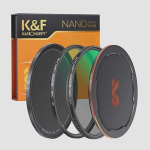送料無料★K&F Concept 52mm PLフィルター+レンズ保護フィルター+レンズキャップセット 収納ケース付属