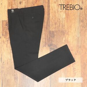 1円/TREBIO/85cm/スラックス パンツ 吸汗速乾 ストレッチ 透け＆シワ防止 ワンタック ゴルフ 美脚 ビジカジ 新品/黒/ブラック/id381/