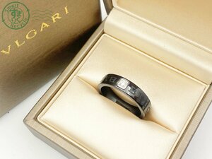 2404603304　▽ BVLGARI ブルガリブルガリ ダブルロゴリング ブラック セラミック × K18WG 750 1Pダイヤ サイズ59 ブランド ジュエリー