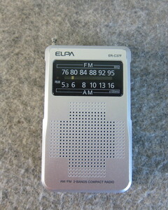 ELPA 朝日電器 AM/FMコンパクトラジオ ER-C37F ワイドFM対応 動作確認品 12-11-4