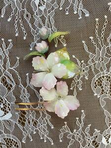 ハンドメイド ヘアアクセサリー かんざし 577 桃の花