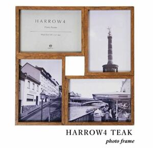 フォトフレーム HARROW4 L判 スタンド 壁掛け フォトスタンド 写真立て 写真たて 卓上 置き型 写真 フレーム 四面 木製 【チーク】