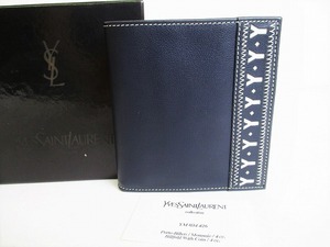 【超希少】 【未使用】 イヴ サンローラン Yves Saint Laurent　YSL レザー 2つ折り 財布 コンパクト財布 メンズ レディース