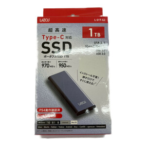 ◆◆ Lazos ラソス ポータブルSSD　1TB 　Type-C対応 L-S1T-G2 未使用に近い