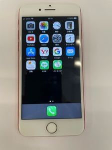 中古スマホ　Apple iPhone7 本体　カラー：レッド　128GB　SIMロック : 解除済み　バッテリー：100％　箱付 