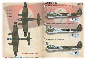 プリントスケール 72492 1/72 ユンカース Ju 88