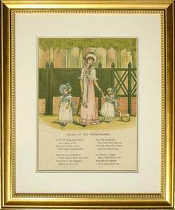 【特価】　≪　　ケイト グリーナウェイ　　≫　　オリジナル木版画　　　 MARIGOLD　GARDEN　Ⅳ　　1880年　　KATE GREENAWAY