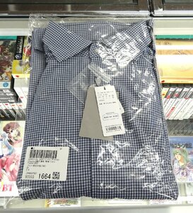 新品未使用 ABAHOUSE GRAY/アバハウス グレイ [Comfeel]吸汗 速乾 長袖シャツ ブルー系 Yシャツ サイズ50 メンズ チェック