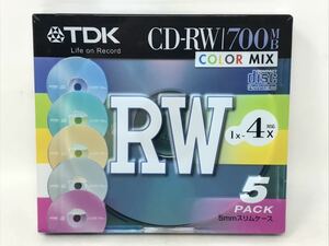 TDK CD-RWデータ用700MB 4倍速カラーミックス5mm厚ケース入り5枚パック [CD-RW80X5CCS] N1826