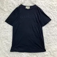 【美品 現行タグ】グッチ Tシャツ デカロゴ XL 黒 ゆったり