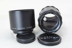 【ecoま】PENTAX Super-Takumar 135mm F3.5 no.3708720 フード付 M42マウント マニュアルレンズ