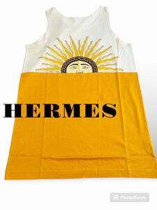 rrkk2838 HERMES エルメス ノースリーブ タンクトップ MADE IN ITALY 100%cotton シャツ クリーニング済み 