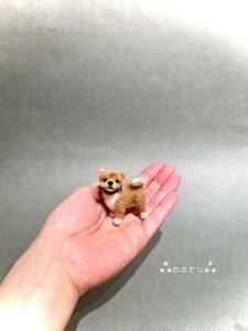 ＊maru＊羊毛フェルト　小さな柴犬　ハンドメイド　ブライス　人形　ドールハウス