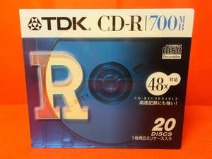 TDK　データ用 CD-R　700MB　2-48倍速　台湾製　CD-R80TFX20S　20枚　フィルム未開封