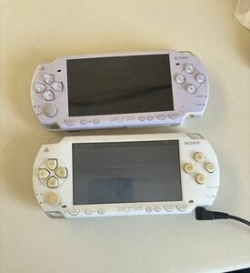 ソニーSONY PSP プレイステーション 本体 PSP-2000 ラベンダーパープル、PSP-1000ホワイト二点セット　現状品
