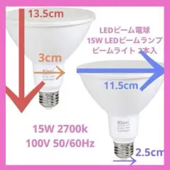 【匿名発送】LEDビーム電球 2本入 15W LEDビームランプ ライト