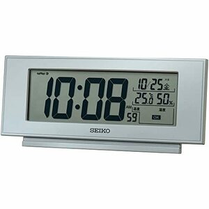 セイコークロック(Seiko Clock) 置き時計 銀色メタリック 本体サイズ: 7.7×17.4×3.8cm 目覚ま
