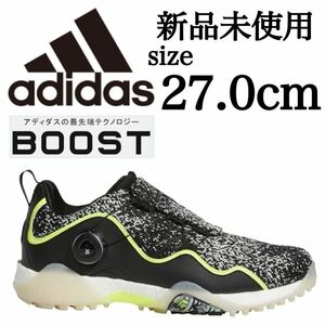 新品未使用 adidas 27.0cm GOLF CODECHAOS BOA 21 アディダス ゴルフ コードカオス ボア スパイクレス ゴルフシューズ ゴルフ ブラック 黒