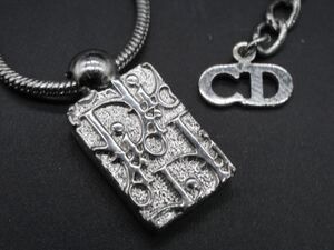 【1255】Christian Dior クリスチャンディオール ネックレス アクセサリー リバーシブル 長さ約40cm +5cm TIA