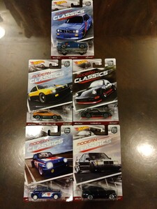 Hot Wheels ホットウィール モダンクラシックス 5台セット BMW CR-X PORSCHE RENAULT BENZ リアルライダー パッケージ曲がりヤレあり