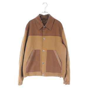 Berluti ベルルッティ Double Face Wool Coach Jacket With Leather Details ダブルフェイス コーチジャケット ブラウン R22OBL112