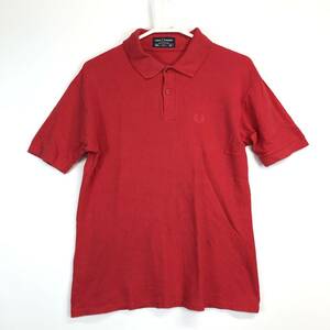 80s イングランド製 FRED PERRY フレッドペリー 半袖ポロシャツ レッド 40サイズ