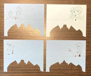 ☆【ディズニー】アナと雪の女王　切り絵立体メモ（４種類２枚セット）