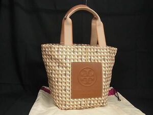 ■新品■未使用■ TORY BURCH トリーバーチ ナイロン×キャンバス 総柄 トートバッグ ハンドバッグ ブラウン系×ベージュ系 AV7491