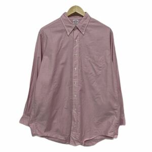 (843) 美品 アメリカ 製 【 BROOKS BROTHERS 】 OXFORD BD SHIRT オックスフォード シャツ 16 1/2 ピンク ブルックスブラザーズ usa