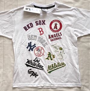 即決★新品160　MLB　半袖Tシャツ　メジャーリーグ　野球　白　