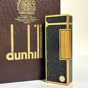  dunhill ダンヒル ライター ガスライター ゴールド ブラック ローラー 喫煙具　a23