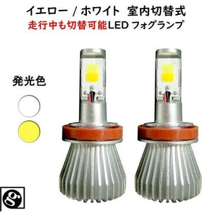 送料無料 室内で色切替可能 シビック FD1.2.3 H17.09～H22.12 H8/H11/H16 イエロー LEDフォグランプ イエロー/ホワイト切替式